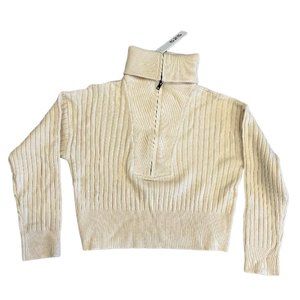 525 America Women's Cream America Rib-Knit Quarter-Zip Sweater